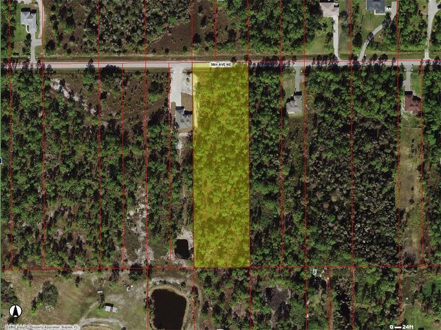 The areas mapped as Pine/Saw Palmetto "potential uplands" are 29.9% (0.52 acres) of the total area mapped (1.74 acres). 2.73 acres located in the highly desired Golden Gate Estates! No HOA! So much is being built in the surrounding area including new schools, churches, homes, and shopping centers and now is a great time to capitalize on this. Just south of this property you have Oil Well Road, Randal Blvd, the upcoming Vanderbilt extension as well as the new commercial activity center at the intersection of Golden Gate Blvd. and Everglades Blvd. Vanderbilt Extension is planned to extend out to Everglades so a trip to the beach will be in a few short minutes. Collier County is also planning a new park on the Vanderbilt Beach extension as well as a school. The Randall Blvd shopping plaza is minutes away with more to follow soon! Dining, entertainment, schools, and hospitals all just a short drive away as well! Collier County is also currently building a large new park on the by the fairgrounds called Big Corkscrew Island Regional Park. A short drive to the new Randall Publix plaza, Founders Square plaza, and much more! Mitigation estimated to be between $9,000 and $11,000.