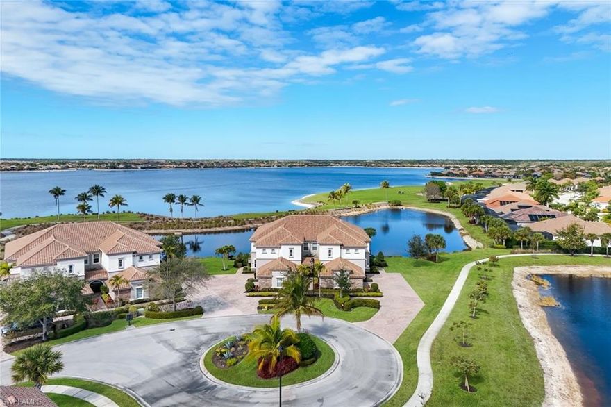 SPECTACULAL, BREATHTAKING PANORAMIC VIEWS of The Quarry's championship golf course and glistening Stone Lake await from your private lanai in this pristine 2-bedroom, 2 bath lower-level condo with 2-car attached garage.   This stunning condo features elegant crown molding throughout, a stunning updated kitchen showcasing stainless steel appliances, plus refreshed countertops and lighting in both bathrooms. Electric Storm smart shutters and hurricane shutters on all windows provide peace of mind during storm season.  The Quarry is one of Naples’ most distinctive lakefront communities, built around the crystal-clear waters of Stone Lake. Residents enjoy a true resort lifestyle with a private beach club, resort-style pool, an indoor/outdoor restaurant and tiki bar perfect for everything from sunset cocktails to casual waterfront dining.  An active, social atmosphere is anchored by a full-service wellness center, five Har-Tru tennis courts, five pickleball courts, and bocce, all supported by a full-time activity's director curating events, leagues, and gatherings year-round. Stone Lake sets The Quarry apart, offering rare opportunities to boat, jet ski, paddleboard, kayak, and fish right in your own backyard—something few Naples communities can claim. In addition, optional golf memberships are offered at the privately owned Quarry Golf Club. Designed by world-renowned architectural team of Dr. Michael Hurdzan and Dana Fry in 2007, this Par 72 championship golf course offers an exceptional golf experience with spectacular views.   Whether you’re seeking relaxation, recreation, or a vibrant social calendar, The Quarry delivers a one-of-a-kind lakefront lifestyle that feels like a permanent vacation.