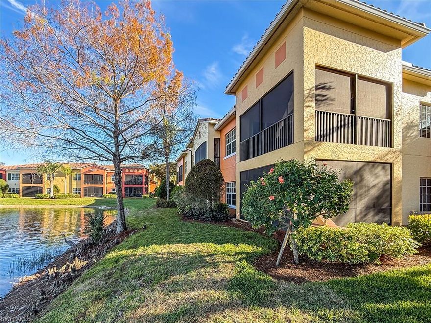 WOW…!!!! "2nd FLOOR....END-UNIT" The “MOST BEAUTIFUL VIEW in RAPALLO” the “AWARD-WINNING AMENITIES” !!! 2nd FLOOR / "END-UNIT" / "TURNKEY FURNISHED"...PANORAMIC VIEW of the LAKE and LIT FOUNTAINS!!! NEW ROOF 2023... "VERY DESIRABLE 2nd FLOOR ANDORA II Floorplan Coach Home "w/ “1 Car Attached Garage”. Available for IMMEDIATE OCCUPANCY.... Offering 3BR / 2BA … 1,836 sq.ft. of Living Area with a Total of 2,264 sq.ft. in the Vibrant Heart of Estero: Rapallo at Coconut Point. From the Moment You Enter this Gated, Maintenance-Free Community You're Surrounded by the Beauty of the Italian Mediterranean and Exclusive Resort-Lifestyle Amenities which include: Clubhouse w/ Indoor Seating and Outdoor Cafe, Full Catering Kitchen w/ Bar, Lagoon Pools, Rock Grotto Spa, Sauna, Tennis Center w/ 5 Hydro Courts and Stadium Seating, Stocked Lakes, Bocce Courts, Botanical Gardens, State-of-the Art Fitness Center and Olympic Lap Pool. Upscale Shopping, Restaurants and Entertainment is only a short walk away. Minutes to the Gulf of Mexico.