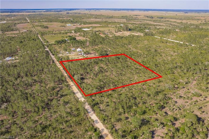Discover an exceptional opportunity to own 10 acres of prime vacant land in the peaceful Golden Ranches community of Punta Gorda, Florida. This property is high and dry—completely outside the flood zone—making it a secure investment for your future plans. Zoned Agricultural or Residential, the lot offers endless possibilities, whether you're looking to build a custom home, start a farm, or simply hold as a smart long-term investment. With no HOA or deed restrictions, you're free to create your own vision. Electricity is nearby, with well and septic required. Enjoy the privacy of rural living while still being only 25 minutes from downtown Punta Gorda, with easy access to US-17, shopping, dining, and outdoor recreation. With its peaceful surroundings, flexible use potential, and excellent location, this 10-acre lot is a rare find in one of Charlotte County’s most desirable growth corridors.
