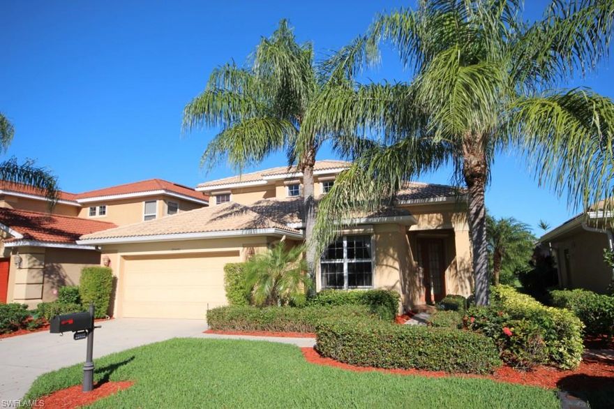 FIRST FLOOR MASTER Enter this very well maintained former Arthur Rutenburg model home and be greeted by high ceilings, a formal dining area and great room with built in cabinetry and an abundance of windows to let in the beautiful Florida sunshine. The open and well designed eat in kitchen offers solid surface counter tops and ample cabinet and pantry space.  You will enjoy the convenience of a first floor master suite which offers spacious his and hers walk in closets, crown molding and sliders opening to the lanai. The en suite master bathroom features a walk in shower, step down soaking tub and dual sinks.  The first floor den has been customized with beautiful built in cabinetry and crown molding.   
Guests or large families will enjoy the privacy of the second floor living space which includes a loft area with built in desk as well as two large bedrooms and a full bath.  Each bedroom has ample closet space and attractive designer finishes.  Family and guests alike will enjoy swimming or simply relaxing by the pool while enjoying long lake views from the screened lanai.