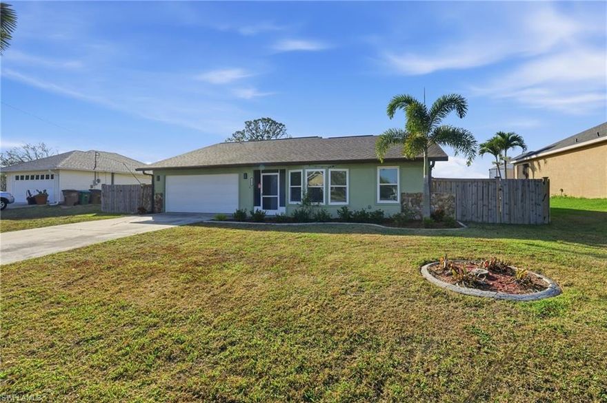 SELLER FINANCING AVAILABLE WITH A REASONABLE DOWN PAYMENT AND AFFORDABLE MONTHLY PAYMENTS. ALL CREDIT CONSIDERED. NO BANK APPROVAL REQUIRED. Welcome to this charming 3-bedroom, 2-bath single-family home located in the desirable Cape Coral neighborhood. Offering 1,635 sq ft of living space, this one-story ranch-style home features a functional great room floor plan with laminate flooring throughout, creating a comfortable and open living environment perfect for everyday living and entertaining.

The home sits on a .23-acre lot (10,019 sq ft) with a southern rear exposure, providing excellent natural light throughout the day and a pleasant backyard setting. The spacious layout includes a living and dining combination, a primary suite with shower, and laundry conveniently located inside the residence. The kitchen area is equipped with microwave, washer, and dryer, and the home offers central electric heating and cooling for year-round comfort.

Additional highlights include a 2-car attached garage, stucco exterior, and shingle roof. City water, sewer, and irrigation assessments are paid, adding long-term value for the next owner. The property is pet-friendly with no approval required, located in a non-gated community with no HOA fees, and allows up to 12 leases per year with a 30-day minimum, offering flexibility for both homeowners and investors.

Conveniently located near shopping, dining, schools, and everything Cape Coral has to offer, this home is a great opportunity whether you're looking for a primary residence, seasonal getaway, or investment property. Seller financing may be available.

Schedule your showing today and discover the potential this Cape Coral home has to offer!