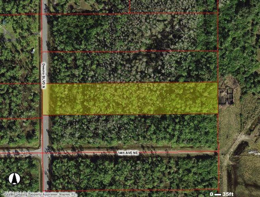 **LOCATION**
Calling all investors!! Beautiful 2.88 acres lot located on the corner of 14th and Desoto Blvd N. PRIME location with new development in the works to make the values increase!! Build your dream home on private acreage and enjoy all of the perks of country living in the Golden Gate Estates. Less than 10 min from Publix Super Market & Neighborhood Shoppes at Orangetree, and in close proximity to schooling for young families! The opportunities are endless! Owner is selling neighboring lot (3.44 acres.) and will sell both lots as a package deal, totaling 6+ acres!!