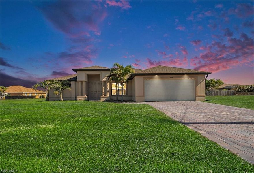 Welcome home to this beautiful 3-bedroom, 2-bath home built in 2019! From the moment you step inside, you’ll love the wood-style tile flooring that runs throughout, giving the home a clean and modern feel. The kitchen is a true standout with stylish cabinets, stainless steel appliances, gorgeous stone countertops, and a large island that opens to the living area—perfect for cooking, gathering, and entertaining friends and family. The owner’s suite is a relaxing retreat featuring two spacious walk-in closets and a spa-like bathroom with a soaking tub and a walk-through shower. The guest bathroom features matching tile work, adding a polished touch throughout the home. Enjoy indoor-outdoor living with sliding glass doors from both the living room and owner’s suite leading to a large covered patio. Whether you screen it in or add a pool enclosure, this space is ready to become your favorite spot to unwind.  This move-in-ready home is just waiting for you to make it your own!