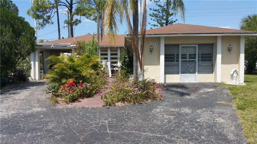 Affordable and well kept home in South Fort Myers. Exterior has a fresh coat of paint. The house has a one car garage and also a carport. There is a patio in the front and also the back. The property backs up to a drainage canal that offers a little extra privacy.