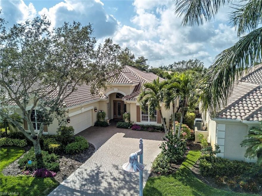 NEW PRICE!!! Upgraded Bardmoor II by Arthur Rutenberg offers Southern Exposure and view of hole #4  of the South Course. Kitchen offers granite countertops and backsplash, stainless steel appliances, over-sized island, built-in desk and excellent storage. Bruce Engineered Maple flooring in 3 bedrooms and office with a 25-year warranty. New Refrigerator in kitchen. New gas hot water heater. New A/C with Purifier. Guest bathroom features travertine walls and built-in American Standard Liberation walk- in bathtub (w/lifetime warranty). In garage, NEW Storage cabinets, NEW vinyl interlocking floor tiles, NEW quiet garage door opener plus overhead garage storage.  Plantation shutters plus Electric hurricane shutters on lanai, Kevlar for front door. Entire home interior freshly painted walls in coastal chic- after removing wall paper-March 2018.
Brand new Saltwater pool (Mar '18) and spa are gas heated, NEW heater, NEW pool pump and NEW Aqua links brain installed.  New pool deck and coping added 2017 plus pavers added around screened lanai and on both sides of the house.  Gutters installed 2017. Entire house and trim painted, new lanai fan with light, new fireplace screen heater.