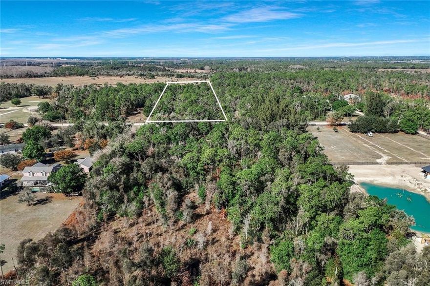 Welcome to 12600 Shawnee Road, a rare opportunity to own a HIGH & DRY, oversized 2.5-acre vacant lot in the peaceful and highly sought-after Timber Trails community. MORE PHOTOS TO COME/See additional comments. With no compromises, this expansive homesite offers the freedom, privacy, and flexibility today’s luxury land buyers are searching for—an exceptional setting to build your custom dream home in Southwest Florida. Invest now for future road improvements and access in the years to come. 

Surrounded by mature trees and natural Florida landscape, this private acreage delivers the tranquility of country living while maintaining convenient accessibility to modern essentials. The generous lot size provides ample space for a sprawling estate residence, guest house, detached garage, workshop, equestrian setup, resort-style pool, or outdoor living oasis—designed entirely around your vision.

Positioned just minutes from major roadways and a significant upcoming road development, this property combines seclusion with smart long-term value. Enjoy quick access to shopping, dining, entertainment, and Southwest Florida International Airport (RSW), while still returning home to the quiet comfort of your own private retreat.

Whether you envision a modern farmhouse estate, a luxury custom residence with expansive outdoor amenities, or a private sanctuary tucked beneath towering trees, this buildable 2.5-acre lot offers the rare blend of privacy, accessibility, and development potential that is increasingly difficult to find.

Land like this doesn’t wait and rarely comes available. Secure your slice of Southwest Florida now—and build exactly what you’ve been dreaming about.