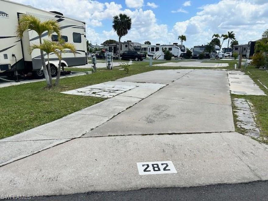 Vacant lot with a concrete slab, electric, and sewer already in place—ready for your RV, or manufactured/mobile home!
Located in a vibrant 55+ community just minutes from the beaches, this property offers the perfect blend of convenience and lifestyle.
Enjoy a wide range of amenities including pickleball, tennis, shuffleboard, boat storage, two pools, and a large Tiki Hut area perfect for social gatherings and events. This active and welcoming community is full of opportunities to relax, connect, and have fun.
Whether you're looking for a seasonal getaway or a full-time residence, this lot is a great opportunity to enjoy everything Florida living has to offer.

                                  Come experience the Florida lifestyle—your place in the sun is waiting!