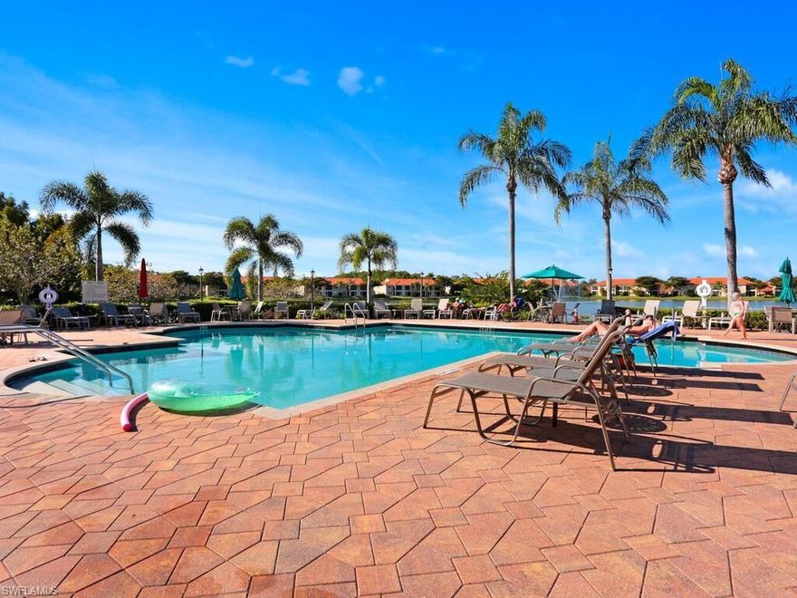 Lovely North Naples condo, conveniently located to everything.  3 full bedrooms, spacious kitchen, end unit, covered parking plus one additional parking place, and a storage room.  This home has been meticulously maintained.  Desirable community of Huntington Lakes is conveniently located six miles from the gulf, close to shopping, restaurants, I-75, 25 minutes to the airport, 20 minutes to downtown and beaches.  This active community features 3 pools, a clubhouse, fitness center, spa, sauna, tennis, bocce, walking, biking.  You are going to love it here!