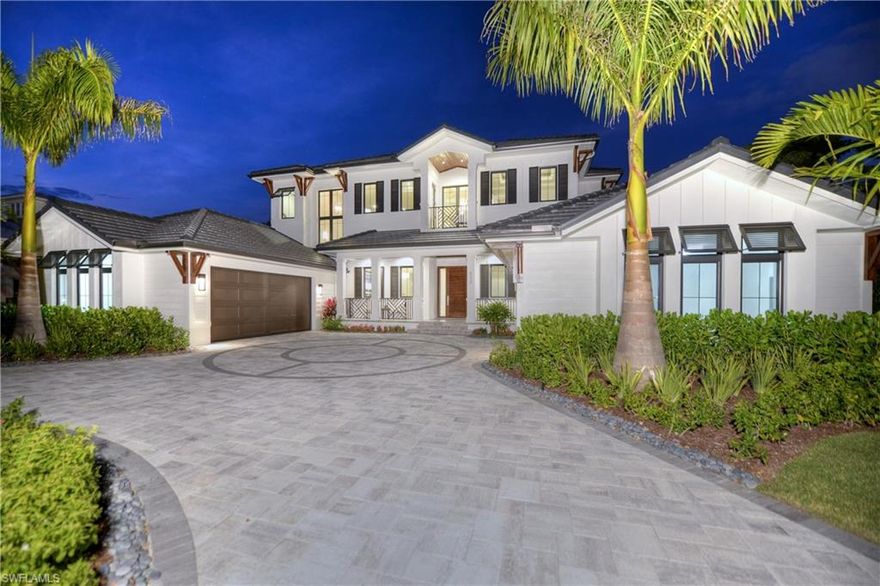 Ideally situated on a quiet street, this new construction property in the Moorings offers an exceptional oversized lot with plans for approximately 4,217 square feet under air. This home features four bedrooms and four full and two half baths large study and a separate Den. The open floor plan provides great space for indoor entertaining and the lushly landscaped, large outdoor area complete with pool, spa , affords the option to enjoy all that Naples has to offer. The outdoor living and entertainment area includes an amazing pool and spa, water falls and a gourmet outdoor kitchen. Solid concrete structures, beautiful hard wood flooring,Pompeii quartz counter tops, solid wood cabinetry, low voltage lighting, all Sub-Zero and Wolf appliances complete this beautiful home.
House is eligible for  Membership to the private Moorings Beach Park.