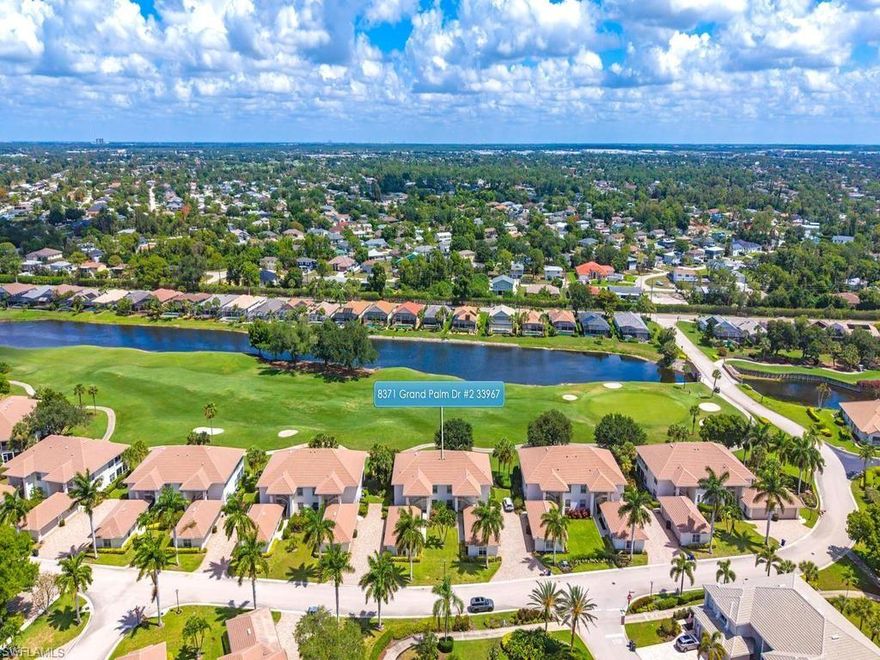 Outstanding golf and lake views await you when you walk into this 2 bedroom, 2 bathroom condo in Grand Palm Village at The Vines! This unit is being sold turnkey so bring your clothes and you'll be ready to go! Nestled in the Estero County Club, an Audubon designated golf course, the Vines is a members only community with plenty of amenities to keep you in the active lifestyle you are looking for. Golf, on the Championship Gordon Lewis designed golf course, Tennis, Pickleball, Bocce, a state of the art 24/7 fitness center, and indoor and outdoor dining in the newly renovated Clubhouse are waiting for you as members of the club.  Three level of membership allow you to chose the one is right for you.   This unit has a split bedroom floor plan allowing for privacy for you and your guests.   A large wrap around lanai is the perfect place for morning coffee or relaxing and enjoying the sunset after a busy day.  This condo is steps away from the Grand Palm Village community pool making it convenient for swimming and relaxing. 
The Vines is minutes away from shopping, dining and RSW airport.  Come start your Florida adventure here, you don't want to miss this opportunity!