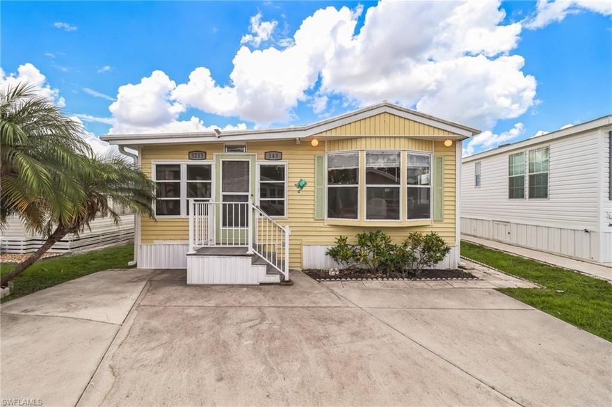 Welcome to Leisure Time Park – an active and desirable 55+ community just minutes to Bonita Beach, Coconut Point Mall, and a variety of top-rated restaurants and shopping! This charming 1BR, 2BA home is ideally located just one block from the community pool and clubhouse, offering convenience and a vibrant lifestyle. Enjoy the rare benefit of OWNING the Land with a super low HOA fee of just $100/month! Never flooded and untouched by hurricane damage, this home provides peace of mind and easy living. Bring your boats, RVs, and trailers—there’s a dedicated community storage lot available. Don’t miss your chance to enjoy Florida living at its best in Leisure Time Park! Brand NEW Plumbing, New Toilet, New AC, Newer Fridge and Roof in 2018. Make your offer today!