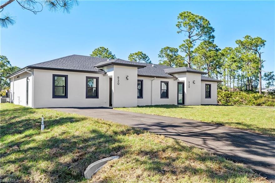 Discover a rare opportunity to own a new-construction, income-producing property in one of Lehigh Acres’ most desirable central locations. This modern duplex offers incredible flexibility, with the potential to be converted into four independent units, making it perfect for first-time buyers, owner-occupants, or savvy investors seeking strong cash flow. Each side of the duplex features three spacious bedrooms and two full bathrooms, spanning approximately 2,900 square feet of thoughtfully designed living space. High-end finishes include impact-resistant windows and doors, stainless steel appliances, and multiple private entrances that enhance both privacy and architectural appeal.

The versatile layout allows for conversion into four separate units: two front-facing 2-bedroom units and two additional 1-bedroom units, all with independent entrances, making it an ideal rental property or multi-generational home. With the right configuration, the property has the potential to generate up to $8,000 per month in rental income, offering exceptional returns and long-term value. Located just minutes from schools, shopping, dining, and major roadways—including less than 5 minutes to SR-82—this home sits in a high-demand rental area, ensuring consistent tenant interest and everyday convenience.

Whether you choose to live in one unit and rent the rest, or fully maximize its income potential by converting it into a quadruplex, this property offers flexibility, security, and outstanding investment upside. Opportunities like this are rare—don’t miss your chance to own a property that works as hard as you do.