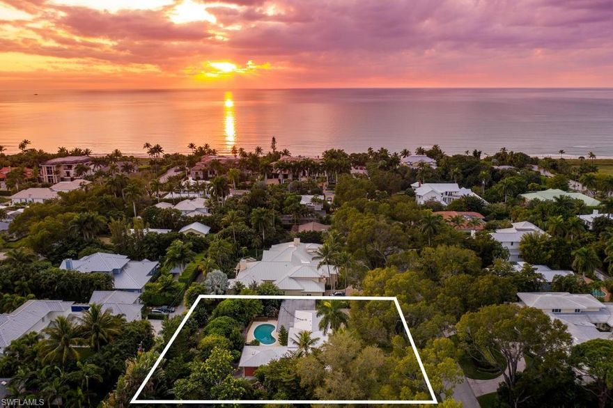 It may be generations before another coveted property of this size, in this exceptional location becomes available. This highly sought after and rarely available property is one of the most unique properties in Old Naples.   The property is priced to sell. Located in the heart of Old Naples, on a significantly oversized 130 feet wide lot, with 150 feet of depth and alley access, this spectacular property offers a rare lifestyle opportunity to build the home of your dreams. Nestled less one block from the celebrated sugar sand beaches of Naples, Florida and within a short distance to the internationally recognized cultural districts of Fifth Avenue South and 3rd St. S. this property is one of the last first-generation homes left for purchase west of 3rd St. N.   Naples has an extremely limited supply of properties west of 3rd St. with a lot width greater than 100 feet wide and this property is the only one actively being marketed for sale.  If you are one who wishes not to be constricted by the dimensions of an average Old Naples building envelope, your opportunity is here. The price based on land value only and improvements on the Property are being sold in their "As-Is" condition.