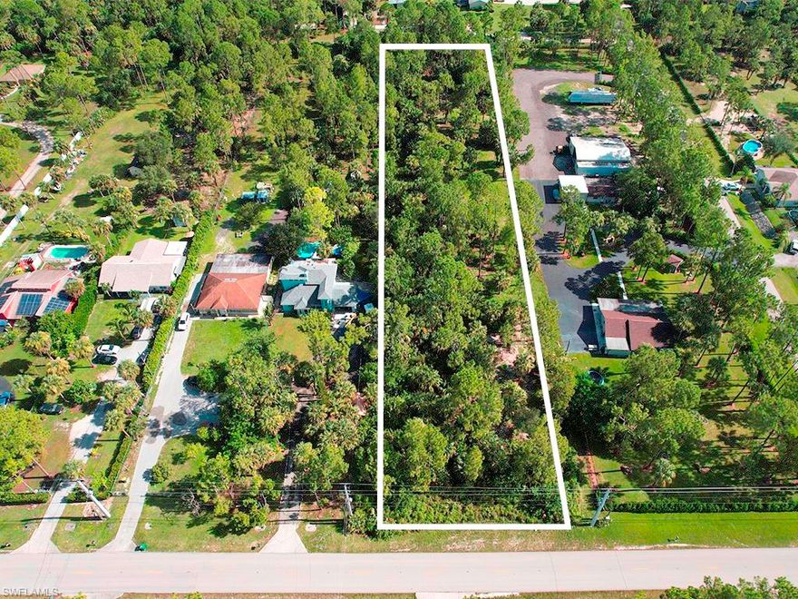 Location Alert!!! Great 2.27 acre lot in one of the best locations in Golden Gate Estates! It is centrally located in Naples it is close to 951 and Pine Ridge Roads. It is within 5 minutes to Publix and some of the best schools in Naples and it's only 20 minutes from the beach. This beautiful lot has lush vegetation and is surrounding by gorgeous million dollar properties.