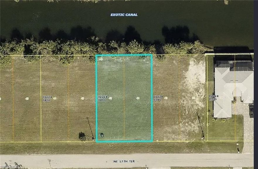 Build your dream home on this waterfront lot located at 1723 NE 17th Ter in Cape Coral. This property offers the opportunity to build a single-family home while enjoying canal access right from your backyard. Add your own boat dock and take advantage of the Florida waterfront lifestyle. Conveniently located near shopping, dining, schools, and main roads, this lot is a great opportunity for homeowners or investors looking to build in a growing area of Cape Coral.