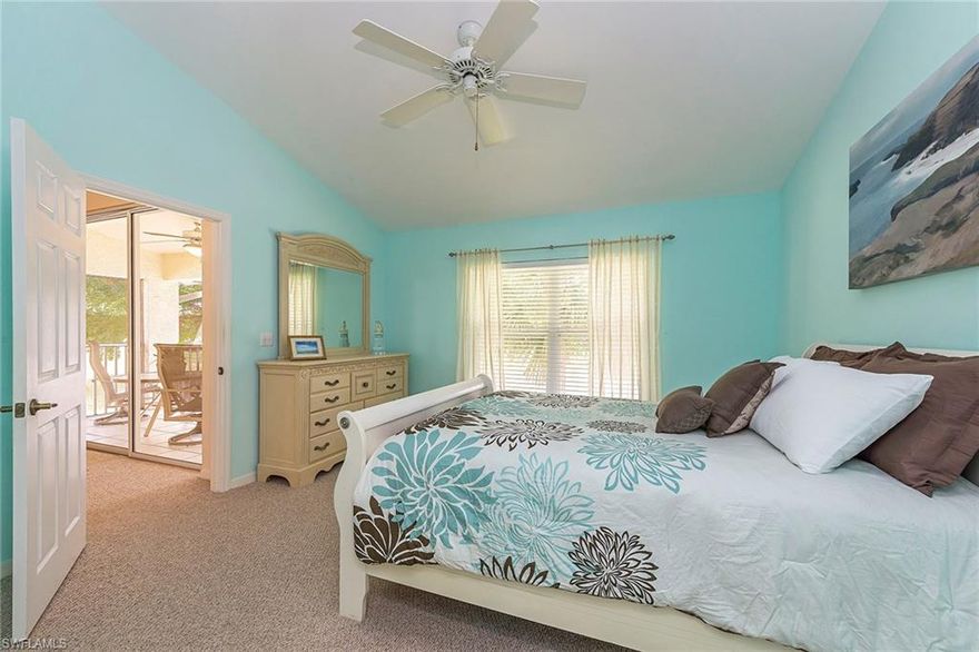 This fully furnished condo is move-in ready with every important update — new carpeting, newly painted, new HVAC, new water heater, new stainless steel appliances and new washer/dryer. Offering nearly 1,700 square feet of open living space, this unit has premium views of the beautiful lake from every room. Vaulted ceilings make the unit light-filled and airy, highlighting an open concept kitchen and bar, large living room/dining room and two private bedroom suites. Two separate outdoor areas to enjoy fresh air — one enclosed lanai and one open balcony. A bonus den provides an office space or spare bedroom for visiting guests. Carlton Lakes offers a park-like, pet-friendly setting with numerous walking paths surrounding lakes. Amenities include a local community pool and clubhouse with master pool and spa, fitness center, tennis courts, bocce, fishing pier and social activities galore. Lakeview section of Carlton Lakes is uniquely pedestrian, within walking distance to the grocery store so you can easily pick up food and drinks for dinner. Best of all, only 15 minutes to the airport and 5 minutes to Naples world class beaches. Fly down, bring your swimsuits and move in today.