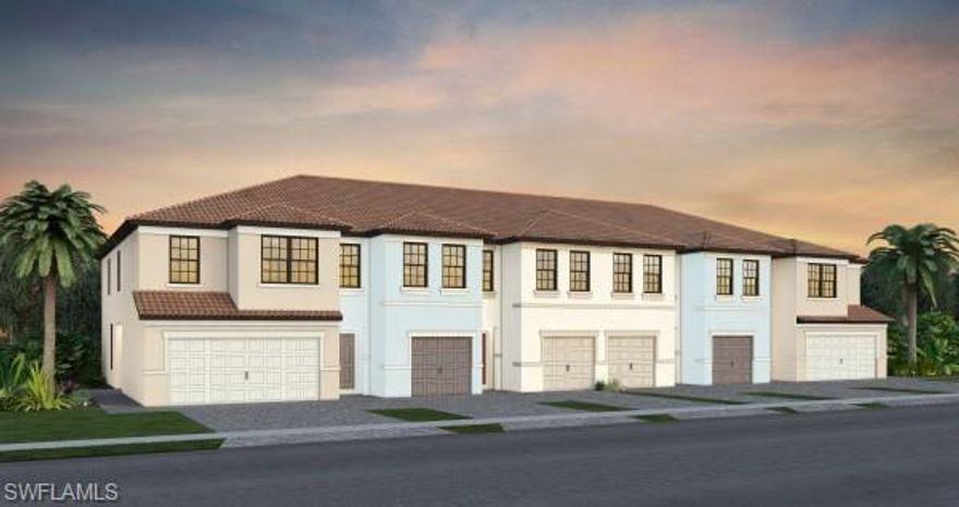 The Alder is a beautiful brand new 3 bed, 2 bath, 1 and a half car garage townhome by Centex in the established highly desired Coral Lakes Community. This home boast Quartz countertops and white cabinetry throughout the home. 18x18 ceramic tile downstairs and in the wet areas upstairs. This split bedroom floor plan offers spacious bedrooms with walk-in closets, tiled showers and a dual sink vanity in the owner's suite and Hurricane zone rated windows. Stainless Steel Whirlpool kitchen appliances plus washer & dryer. This home comes equipped with a covered Lanai perfect for those beautiful Florida skies! Steps away from pool #1 makes it convenient for some R&R. There is an additional pool, volleyball, fitness center, playground, tennis and more! Hurry up, you don't want to miss this opportunity!