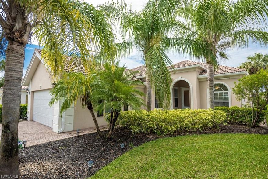 Excellent price with a Naples address! This 3 bedroom plus den home is only 30 minutes from the sparkling blue water of the Gulf, the pristine sand of Vanderbilt Beach, AND everything else that Naples has to offer! It is conveniently located to schools, and a new Publix plaza. This appealing, Oakmount open floor plan, built by Pulte, offers 2 car garage, great room, laundry room, volume ceilings, and large sliding doors onto the screened lanai. The master suite has a "his and hers" bathroom and walk in closets. Orange Blossom Ranch is a pet friendly, gated community with two beautiful resort-style pools, fishing pier, tennis courts, basketball, volleyball, bocce courts, BBQ area and two large play areas. Come and relax in this wonderful neighborhood. Owner is offering a carpet allowance of $5K at closing. Very easy to show, vacant.