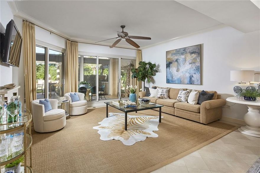 New, fresh and tastefully decorated. Celebrate beachfront living in this beautiful turnkey home with a two-car garage and your own private residence while enjoying all the amenities of the Brittany. This three-bedroom, den, three-and-a-half-bath home with a private elevator offers space for all your guests in this multi-level villa. Newer appliances, never used. Two new A/C units, new paint, new furnishings and décor. There is a fantastic terrace space for morning coffee from your spacious guest bedroom or a sunset balcony from your owner's suite. You will enjoy a Gulf of Mexico view in between the palm trees. You are a few steps from the beach, just out your lanai and through your private gate. Features include marble floors, coffered ceilings, crown molding, spacious pantry, neutral colors throughout, hurricane shutters on the complete back of the home, and you have your own park-like garden setting with a screened-in lanai, just to name a few. Close to Venetian Village for fine dining or shopping and the Park Shore beach walk. Enjoy your resort pool, tennis courts and fitness center, four guest suites, library, card room and more.