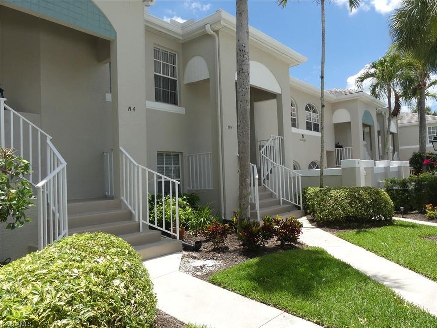 FURNISHED COACH HOME CONDO with STUNNING GOLF COURSE winding through Community,  SERENE POND VIEWS from Condo..Located in IMPERIAL GOLF ESTATES…Features include: DISTINCT, PRIVATE walkup to unit, WOOD FLOOR ENTRY, VOLUME CEILINGS, 1354 sf, Breakfast area and PANTRY in kitchen, OWNERS SUITE with walk-in-closet and ENSUITE BATH, GUEST BEDROOM and GUEST BATH, LARGE LIVING/DINING AREA, NEW water heater, washer and dryer, SCREENED LANAI overlooking beautiful GOLF COURSE and POND with FOUNTAIN, COVERED PARKING, STEPS to clubhouse, COMMUNITY POOL & SPA, BOCCE, GATED ENTRY to Community, and SO MUCH MORE!!!  GOLF IS OPTIONAL…This is NOT a bundled golf community.  CABLE AND INTERNET INCLUDED in fees…Close to BEACHES and everything NAPLES has to offer!  Buyer to verify all information.