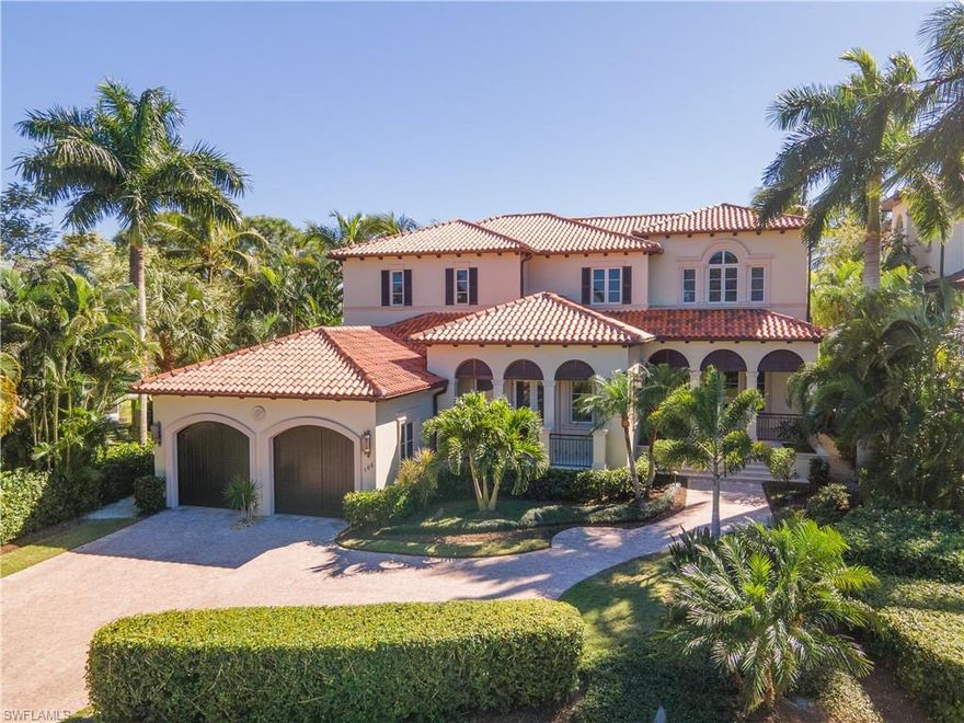 Direct southern exposure! One of the few areas in Naples that offers single family waterfront living with boating to the Gulf of Mexico and the beach so close! This sunning "turnkey" waterfront residence is a unique opportunity for discerning buyers to move right in and enjoy that true Florida Lifestyle! And with the exceptionally deep lot and clever architectural design, minimal steps are needed to enter through the custom Mahogany entry!