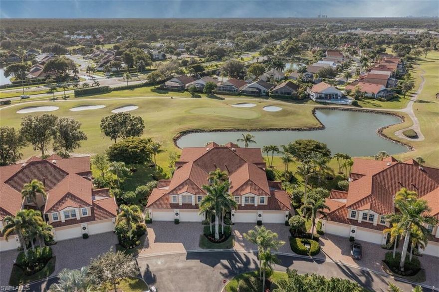 Discover luxury living in this beautifully appointed top floor condo located in the highly desired Champions Community of Lely Resort. Enjoy stunning views of both the water and golf course from the screened lanai, creating a peaceful setting for sunrise morning coffee or evening relaxation. The updated Cornerstone kitchen offers both style and function, and the convenience of an in-unit elevator adds to the ease of everyday living. This spacious three-bedroom, three-bath residence features two private en-suite bedrooms, ideal for comfort and privacy. The owner’s suite includes a generous walk-in closet and an elegant en-suite bath with dual vanities, a soaking tub, and a glass-enclosed shower. An office and/or guest bedroom also features its own en-suite bath, while the additional bedroom and bath provide ample space for family and guests. Lely Resort is known for its resort-style amenities, championship golf, scenic walking and biking paths, and convenient access to both Marco Island and Naples’ renowned beaches, dining, and shopping. This prime location offers a balance of tranquil living and easy access to the vibrant Naples lifestyle.