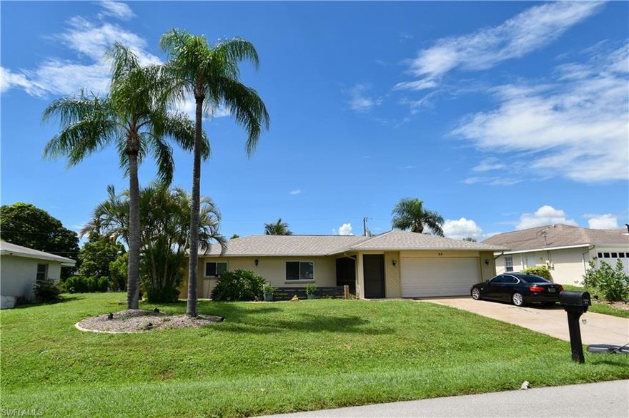 Make all your showings TODAY! This is a must see pool home in Cape Coral! Very large pool, 15X30 with a huge deck space just perfect to entertain family and friends. Some of the special features of this home are; New roof in 2019. High impact windows. Tile throughout the house. A real fireplace. Kitchen with granite countertops and soft closing wood cabinets.  Large master bedroom with a walk-in closet. Both bathrooms have been remodeled. The oversized pool cage was just painted, all screens replaced and at the bottom part with Florida screen privacy panels. Garage door is hurricane rated. Sprinkler system. There is an extra storage space off the pool area that can become anything you want. The location is great, close to supermarkets, shopping, restaurants, City hall and hospital. Easy access to Fort Myers and Pine Island commercial corridor. City water and sewer assessments are in and paid. This property is not on flood zone, so flood insurance is optional to the new buyer. Call today to preview this unique property.