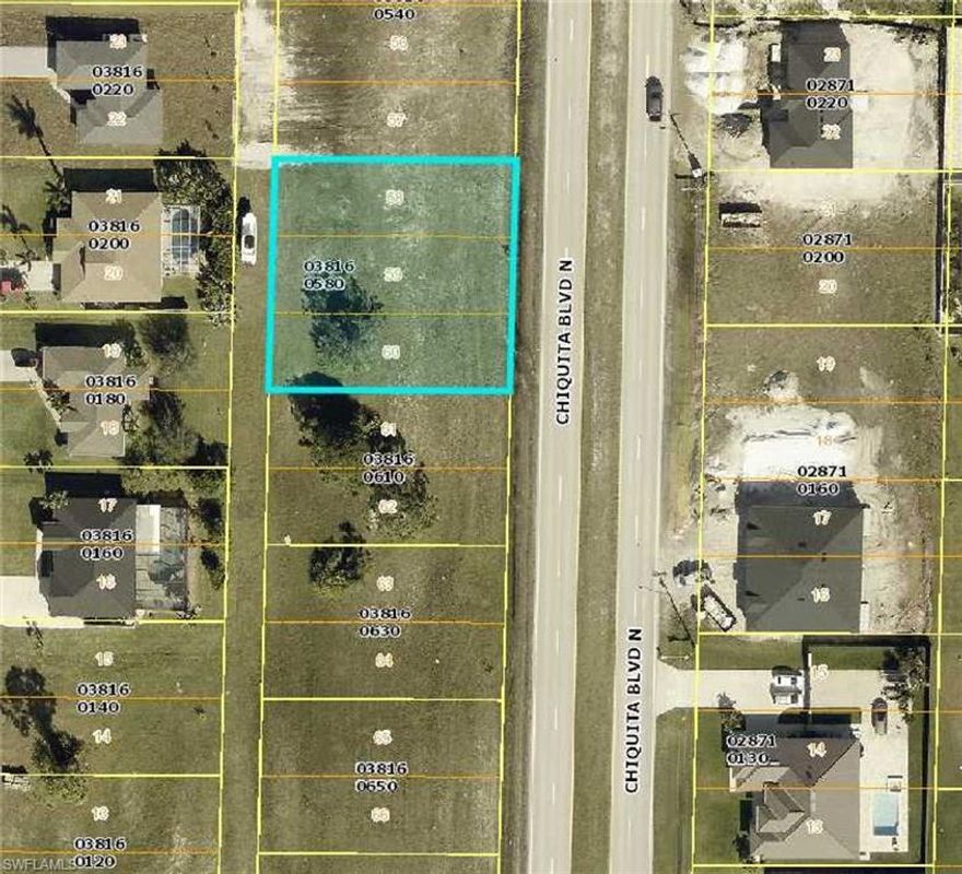 Discover an exceptional investment opportunity with this expansive 0.34-acre vacant lot, ideally situated at 1404 Chiquita Blvd N, Cape Coral, FL 33993. This triple lot site offers ample space for constructing a multi-family income-generating property, capitalizing on the area's growing demand for residential housing. Suitable for multi-family development or Single Family
Cape Coral is renowned for its extensive canal systems, vibrant community, and proximity to pristine Gulf Coast beaches. This lot's strategic location offers convenient access to local amenities, schools, shopping centers, and recreational facilities.
Whether you're an investor seeking to develop a lucrative rental property or envisioning a custom-built residence, this lot provides a versatile foundation for your real estate aspirations.