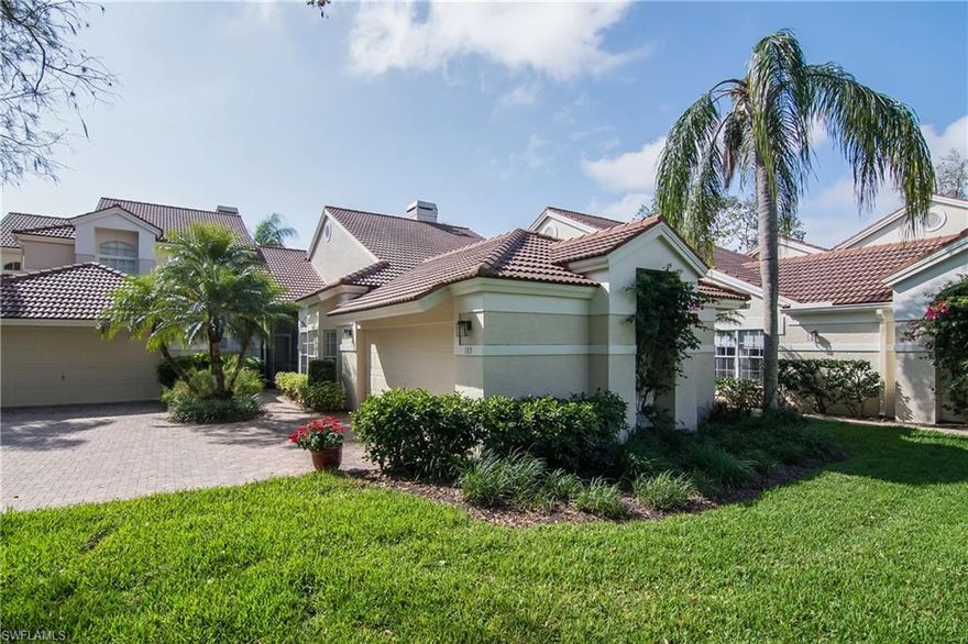 This unit will not last! Rarely available 3 bedroom, 2 bath unit with 180 degree views of lake & golf course. Plantation shutters, Pergo wood floors, tile & carpet. Kitchen & bath updated. Quiet cul-de-sac location. 2 car garage. Wyndemere boasts 3 nine hole golf courses, 10 Har-Tru tennis courts, clubhouse, swimming pool, fitness center, 2 golf practice ranges, putting green, bocce courts, pickle-ball courts. All facilities updated over past few years.