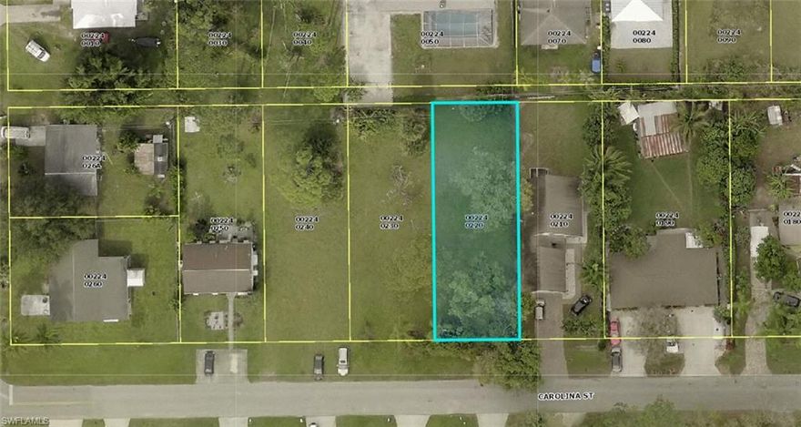 Residential Lot in Bonita Springs West of Old 41 Close to the Gulf's Beaches. Very low inventory of buildable lots in Bonita with arguably some of the best beaches in the USA just 10-15 minutes away with traffic! 
Adjacent lot ( 10101 Carolina st) for sale as well at same price and can be bought together and combined for even more space for your new home. City water installed already. Close to Naples, US41, I-75 and of course Barefoot Beach and the rest of the Gulf Beaches a very short drive away. Buy now and reserve for when you are ready to build your next home or build two homes.