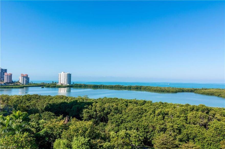 E-Z-2-C!!  This ninth floor Pelican Bay condo offers stunning panoramic views of the Gulf of Mexico. Upon entering you are immediately captivated by the views of turquoise Gulf waters and the coastal casual decor.  Beautifully upgraded kitchen, ceramic tile floors and neutral decor distinguish this residence and will make it one you’ll want to call home.   Stroll the 3 miles of pristine Pelican Bay beach, the boardwalk through Clam Pass, spend an afternoon poolside or play tennis at the Foundation Courts, later watch spectacular sunset views from the balcony and prepare for an evening with your friends and family at nearby restaurants and entertainment venues. The St Nicole offers amenities including tennis courts,  fitness center, raised pool deck with spa, spacious social room, movie room, billiard room and two guest suites - all included in the low fees.  Minutes from shopping, dining and entertainment at Waterside Shops, Mercato and Olde Naples, and area golf courses and local marinas. You’ll want to see this one first!  Ready for immediate occupancy.  Call now for more details and to schedule a private showing!