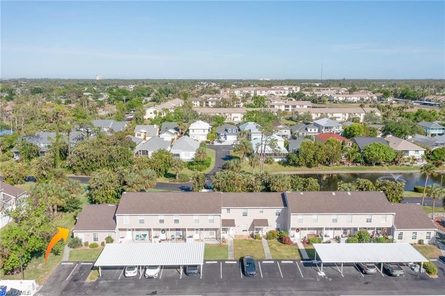 Welcome to your waterfront escape! This stunning 2-bedroom, 2-bath end-unit condo has been newly renovated and offers direct Gulf access via the community boat ramp. With modern upgrades, a thoughtful layout, and a prime location, this home is the perfect blend of style and convenience. Step inside to discover luxury vinyl flooring that flows throughout the home, adding both durability and elegance. The spacious kitchen is a chef’s dream, featuring plenty of cupboard space, gleaming granite countertops, stainless steel appliances, and a large island with pendant lighting—all brand new! The open floor plan enhances the sense of space while providing ample storage options. Both bathrooms have been completely renovated with custom finishes, adding a touch of luxury to your daily routine. The owner's suite offers a private retreat with a walk-in closet, vanity, and walk-in shower. Enjoy the tranquility of your private screened lanai, which overlooks a lush green space—a perfect spot to relax and unwind. This condo also includes two deeded parking spaces, one of which is covered, for your convenience. Plus, a brand-new A/C system ensures your comfort year-round. The community is packed with amenities to elevate your lifestyle. Take advantage of the community pool, tennis court, play area, boat storage, and a community boat ramp with Gulf access via the scenic Ten Mile Canal. Located in a central and vibrant area, you’ll find yourself just minutes from Florida Gulf Coast University (FGCU), RSW International Airport, as well as fantastic shopping, dining, and entertainment options. Whether you’re searching for a year-round home or a seasonal retreat, this condo offers the ideal Florida lifestyle. Don’t wait—schedule your showing today and make this Gulf-access gem yours!