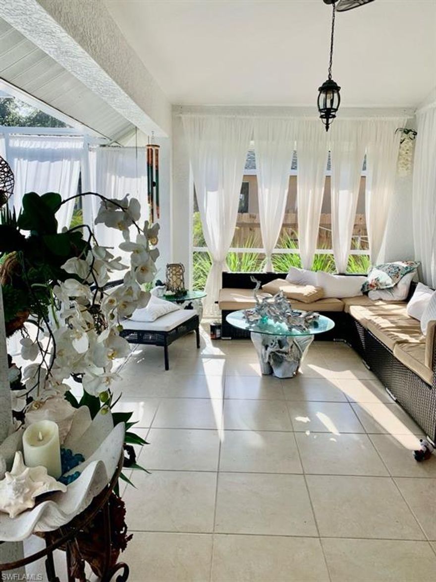 Spectacularly updated Cape Coral treasure! This exquisite residence boasts no HOA fees, is securely situated outside flood zones, and has enjoyed an impeccable history devoid of storm damage. Significant upgrades adorn this home: NEW HVAC (2022), a NEW ROOF (2023), lifetime-warrantied water heater (2018), advanced reverse osmosis system, high-end appliances, contemporary paint finishes, upgraded bathrooms, and much more. Built in 2006, this impeccably maintained, move-in ready haven is beautifully updated, allowing you to settle in and instantly experience true comfort. 
Let the pictures float you through the home…Open, breezy, 6 panel corner sliders that welcomes the kitchen, living room, and dining area to the pool and lanai. Vaulted ceilings, open floor plan, jeweled stone accent sculptures on the wall, wow! A Roman, walk-through shower in the primary bath?? Decadence!
The attached in-law suite offers flexibility—ideal for generating premium rental income or accommodating multi-generational living. The home reveals three generously proportioned bedrooms, a refined den/office (suitable as a child's suite), two elegant bathrooms, a spacious two-car garage, and a sparkling pool encircled by a grand, fully fenced yard—perfect for pets or sophisticated entertaining. 
Unwind beside your screened-in private pool and covered lanai, gather for memorable evenings around the fire pit, and savor luxury living in this elegantly modernized retreat. The expansive master bedroom impresses with three custom closets, and abundant storage graces every corner, including two dedicated kitchen pantries. This extraordinary property is sure to captivate the most discerning buyer.
Nestled in one of Cape Coral's most sought-after enclaves, you’re mere minutes from championship golf courses, gourmet restaurants, boating and fishing havens, pristine Gulf beaches, world-class shopping, airports, esteemed Lee County schools, and the tranquil Yellow Fever Creek Preserve.
Revel in sun-drenched outdoor living all year long! Nearby, explore luxurious destinations such as Sanibel Island, downtown Fort Myers, Fort Myers Beach, Captiva, Port Charlotte, and Naples.