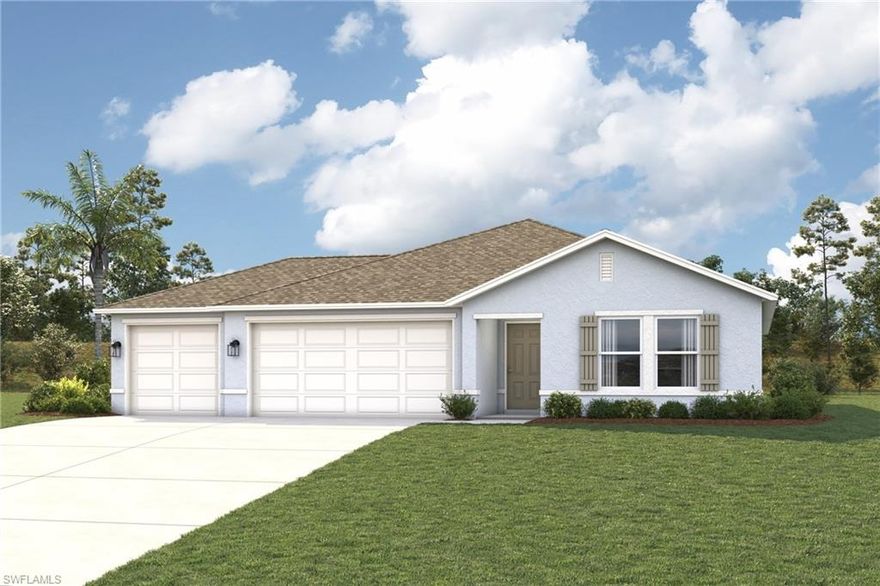 Discover modern living with the Biscayne Plan a charming single-story home. The open design seamlessly connects the Living, Dining, and Kitchen areas. The chef’s dream kitchen features sophisticated cabinetry, elegant quartz countertops, and stainless steel appliances, including a smooth-top range, microwave hood, and dishwasher. The expansive primary suite offers a private bath with dual vanity sinks and a spacious walk-in closet. With three additional bedrooms, a whole secondary bath, and a THREE-CAR GARAGE, this home is perfect.. Energy-efficient Low-E insulated dual-pane vinyl windows and a one-year limited warranty ensure comfort and peace of mind.