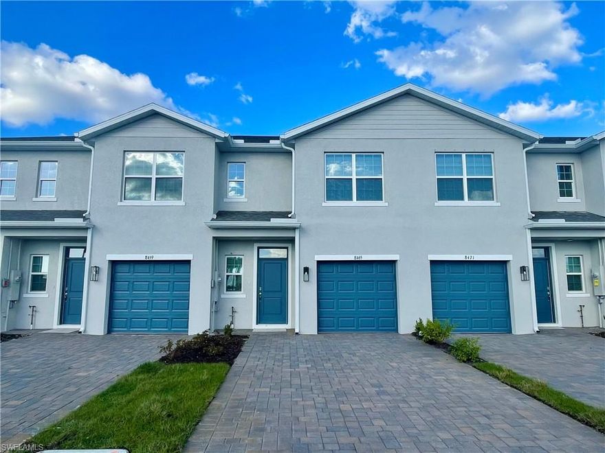 Welcome to this stunning and modern Townhouse featuring 3 bedrooms, 2.5 bathrooms, and an attached 1-car garage, plus space for 2 additional vehicles on the Paved Driveway. Designed with an open-concept layout, this light and bright residence offers serene preserve views. Built with all Concrete Block construction, the home provides enhanced durability, soundproofing, and peace of mind. Stylish finishes, including Quartz Countertops in the Kitchen and Bathrooms, Stainless Steel Appliances (Refrigerator, Washer, and Dryer included), Window Blinds throughout, and on-trend luxury Vinyl Plank Flooring in the wet areas and Great Room. Located in Asher Park, a brand-new Gated Community, residents enjoy Resort-Style amenities such as an Oversized Community Pool, Cabana, Tot Lot, and Fitness Center. Location, Location, Location! Asher Park is ideally situated at the intersection of SR 82 and Buckingham Road, just 5 minutes from I-75 and a short drive to major retail and grocery stores, restaurants, fast food options, and many everyday conveniences. A perfect place to call home! Easy to show!