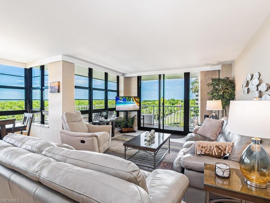 Welcome to South Seas Condominium on Marco Islands' incomparable white sand beach. This is a rarely available front corner unit also featuring a great pool view as well. The sunsets are just amazing. Unit 312 has been totally renovated and is being offered turnkey furnished for all of the guests and owners needs. All windows & sliding doors are new code impact resistant and The living room. dining room & kitchen windows have electric blinds.
The complex features a manned entry gate, tennis and pickleball courts, Bayfront marina & clubhouse, undercover parking garage, workout room in the building and on- site management.
The building has a weekly rental policy allowing the owner the option to host vacation rentals as well as enjoying the Marco Island beachfront lifestyle themselves.