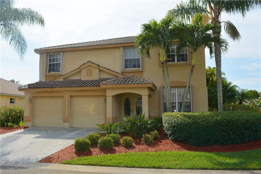 Amazing Lake View Pool Home, with upgrades galore!  Everything has been tastefully decorated and remodeled all with high-end finishes.  4 Bedrooms and 3 updated Baths, plus 2-car garage.  Just within the double door entry is a open spacious Living Room, tastefully finished in warm colors.  Beyond this you will find the spectacular upgraded kitchen featuring high-end cabinetry, beautiful granite with breakfast bar, center island, pendant lighting; open to dining area and family room with views overlooking the pool and the lake.  Upstairs is the generous master suite with double door entry, high-end en-suite decorated to perfection, a separate sitting area with direct access to balcony overlooking the pool and lake.  This home has it all and is conveniently located within Silverlakes; a desirable community featuring Clubhouse, pool, fitness center, plus offering activities for all age groups.  Close to everything...great shopping & dining, FGCU, international Airport and both Jet Blue Stadium (Red Sox spring training facility) and Hammond Stadium (Twins spring training facility). Truly a must see! Cash or Conventional Financing please with any offer.