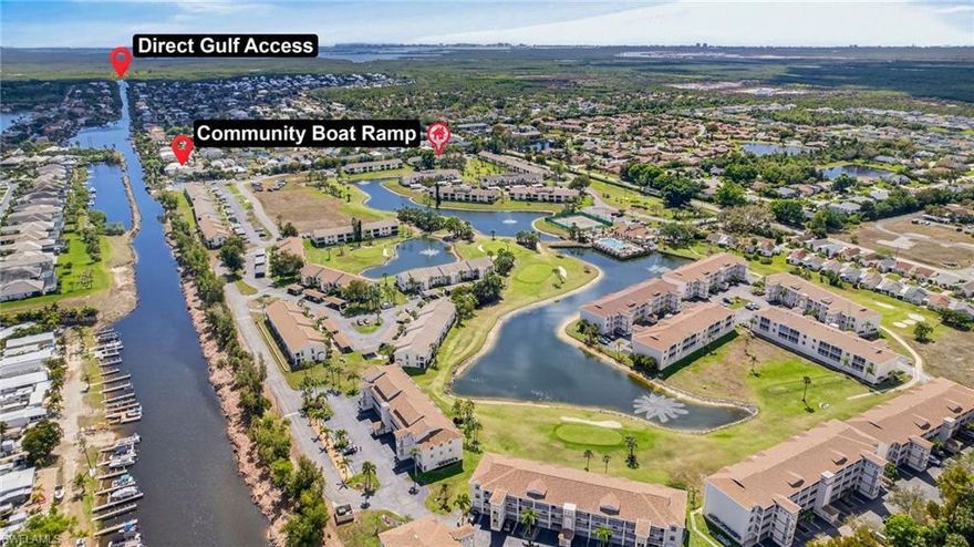 Welcome to this beautifully remodeled first floor condo located in the highly desirable community of Terraverde Country Club in South Fort Myers. This stunning 2 bedroom, 2 bath residence offers 1,060 sq. ft. of thoughtfully updated living space and is truly move in ready. The entire condo has been completely renovated with stylish finishes throughout, including tile flooring, fresh interior paint, and updated lighting with added recessed can lighting that creates a bright and modern feel. The beautifully updated kitchen features granite countertops, modern cabinetry, and stainless steel appliances, opening seamlessly to the main living area. The spacious living room flows out to the screened lanai where you can relax and enjoy peaceful views of tropical landscaping with the golf course just beyond. The dining area features an elegant tray ceiling, adding a touch of character to the space. The primary suite offers private lanai access, a custom walk in closet with built ins, and a beautifully updated bathroom featuring a new vanity and a gorgeous tiled walk-in shower with glass doors. A stylish barn door adds both charm and functionality to the suite. The split-bedroom floor plan places the guest bedroom on the opposite side of the condo, giving visitors their own comfortable space and added privacy. Additional conveniences include an inside laundry area and plenty of storage throughout the home, making everyday living both practical and comfortable. Terraverde Country Club is a sought-after active community offering an incredible Southwest Florida lifestyle. Residents enjoy pay-to-play golf, boat storage, and access to the community boat ramp with direct access to Estero Bay and the Gulf of America  making it perfect for kayaking, paddleboarding, and boating. The clubhouse features a full-service restaurant and bar, resort style pool and spa, fitness center, tennis and pickleball courts, and a community room for social events, offering endless opportunities to stay active and connected. This condo has never flooded and is ideally located close to Southwest Florida International Airport, shopping, dining, entertainment, and the beautiful Gulf beaches.