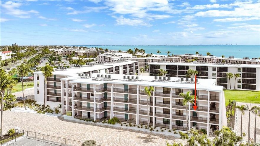 Beautiful corner unit at the spectacular Sundial Resort! Gulf and garden views from the spacious lanai create a fabulous space to enjoy this beach-front location. Beautifully decorated with tasteful coastal decor and freshly painted, this two bedroom condo is inviting, comfortable, and ready to be your new island home. A large private exterior storage room just outside the front door provides a huge amount of storage and keeps bikes, chairs and beach toys out of the condo. An additional owners closet and plenty of interior storage add to the convenience. The condo features granite countertops, a tray ceiling in the kitchen, tile floors in the living areas and luxury vinyl in the bedrooms. In-building community laundry is available as well. The pool and beach are just steps away. Sundial has three restaurants and a small general store so it is easy to arrive at the resort and have everything you need withoutleaving the property.