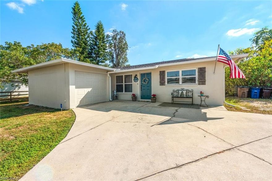 Tucked away in the desirable Olga–Fort Myers Shores area, this 3-bedroom, 2-bathroom single-family home offers privacy, convenience, and room to spread out. Situated on an oversized lot with the backyard backing up to a peaceful wooded area, you’ll enjoy added privacy and a natural Florida setting. Major updates include a roof replaced in 2020 and A/C in 2019, LPV floors 2021, exterior paint 2025, plus a beautifully remodeled master bathroom that adds a modern touch to the home.The spacious side yard provides ample room to store your boat or RV and even includes an electrical amp hookup, making it perfect for outdoor enthusiasts. Best of all, no flood insurance is required, offering additional savings and peace of mind.Conveniently located just minutes from Aldi, Publix, local restaurants, hardware stores, the library, schools, and nearby boat ramps, this home combines a quiet residential feel with easy access to everyday essentials and recreation. Don’t miss the opportunity to own a home that is affordable with low taxes, low utility bills, no flood insurance, plenty of outdoor space, and a fantastic location!!