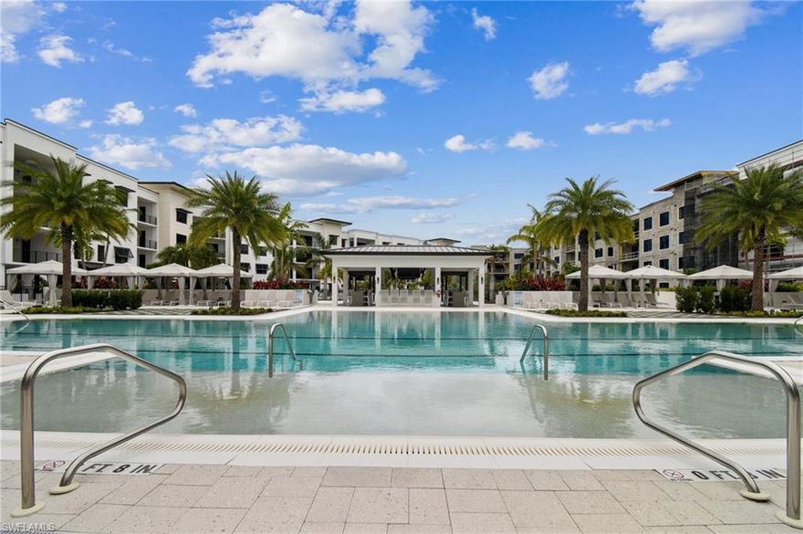 ANNUAL and UNFURNISHED rental. This beautiful upscale 2-bedroom plus den, 4th-floor condo is your private escape in Naples. Eleven Eleven Central incorporates living downtown with world-class amenities. Take a walk, bike, or exclusive shuttle ride to the white sand beaches of the Gulf. Browse the shops and cafes of the Design District, 5th Ave,3rd Street, or board a boat in Naples Bay. Easy walk to all of this including the new Gulf Shore playhouse. Right at Eleven Eleven Central, enjoy an expansive courtyard amenity deck, resort pool with beach entry and two lap lanes, cabana bar, and grilling area with large screen TVs, fire pits with large seating areas, chaise lounges and poolside tables, hammocks, hot tubs, clubroom with bar, theater, game room, catering kitchen, outdoor grills and fire tables, billiards,card tables, fitness room with stretching and functional movement area, common area maintenance staff, secure access-controlled community, professional management, bike storage areas& more. 2 assigned garage spaces available with an EV charger, close to elevator for easy access. You also get an assigned under air Storage locker. . Small pet with approval.