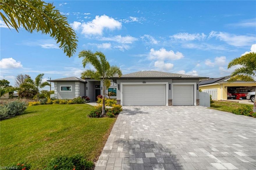 Welcome to 419 NW 4th Terrace a brand new construction Pool home in one of Cape Coral's most accessible locations, offering the rare combination buyers are searching for today: NO HOA, NO flood zone, city water and sewer, hurricane impact windows and doors, and a private pool with outdoor kitchen.
This 1,931 sqft residence features 4 spacious bedrooms, 3 full bathrooms, and a 3-car garage with paver driveway. The third bathroom offers direct pool access a thoughtful design detail that makes outdoor entertaining effortless. Inside, the kitchen showcases quartz countertops, abundant cabinetry, and a built-in coffee station off the dining area, designed for the way modern families actually live.
Step outside to your private pool and fully equipped outdoor kitchen with grill included the kind of space that turns weekends into staycations. The spacious laundry room comes complete with washer and dryer, making this home truly move-in ready.
Located minutes from Sam's Club, Walmart, and waterfront seafood dining, with easy access to Pine Island Road and Santa Barbara Boulevard. New construction, premium features, no HOA restrictions, peace of mind from impact glass and no flood designation, this is Cape Coral living done right. Schedule your private showing today.