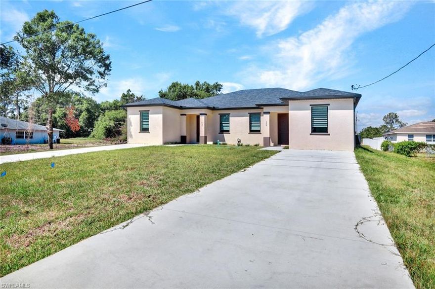 For rent this brand-New Modern Duplex in the Heart of Lehigh Acres! This duplex is offering the perfect blend of comfort, style, and investment potential. Each unit features 3 spacious bedrooms and 2 full bathrooms, thoughtfully laid out to maximize space and natural light. The interiors showcase elegant, modern finishes throughout—including sleek quartz countertops in both the kitchens and bathrooms, contemporary cabinetry, and stylish fixtures that create a clean, upscale look.