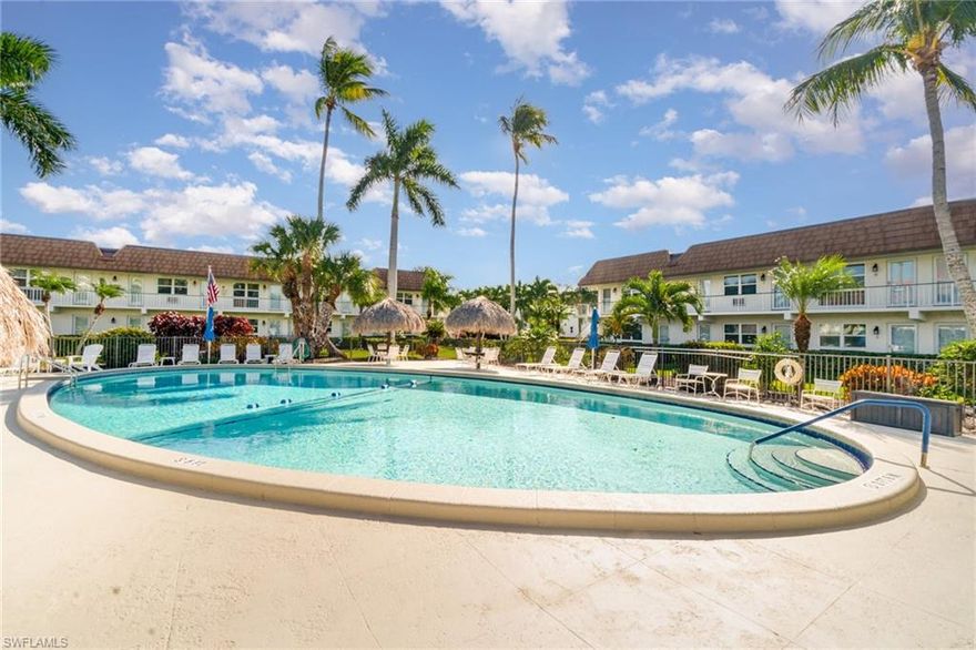 **THE ULTIMATE MARCO ISLAND RETREAT**Experience an effortless tropical lifestyle in this sleek, second-floor studio that perfectly balances modern updates with an unbeatable location just a mile and a half from the sand. This sun-drenched residence features contemporary tile flooring and a refreshed kitchen, offering a clean, sophisticated canvas that is ready for your personal touches and custom style. Living here means embracing total convenience; enjoy premium community amenities including a sparkling oversized pool, an active clubhouse with a vibrant social calendar, and the practical ease of on-site laundry and dedicated storage. Whether you are looking for a low-maintenance home base or a savvy investment, the value of this studio gem is incomparable for its proximity to Resident’s Beach and the island's best dining and shopping. Skip the high-maintenance stress and start living your Florida dream in a home that offers the perfect blend of leisure, luxury, and location.