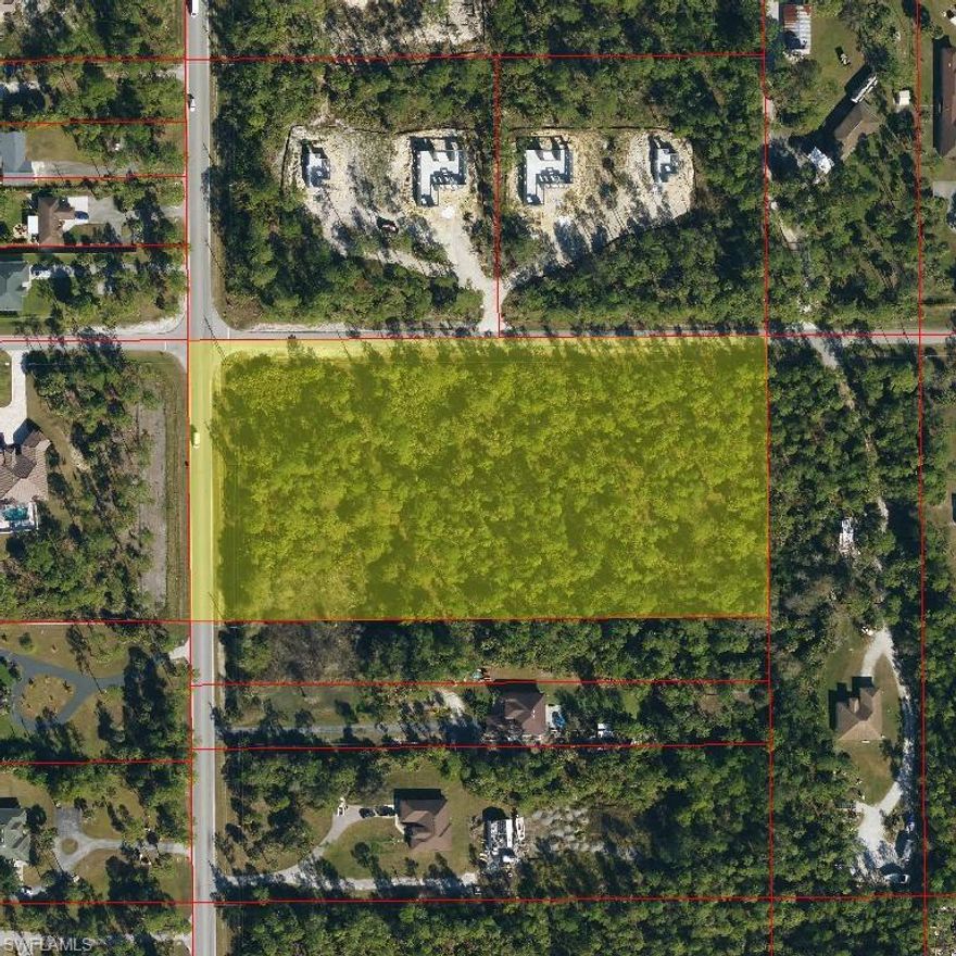 GREAT LOCATION 5.15 ACRES LOT, SE CORNER 8 AVE at Everglades Blvd North, Naples, Florida 34120, Beautiful New homes all around this lot. Near the 2 Shopping at Everglades Blvd at Golden Gate Blvd. Build your dream home or split into 2 lots. See attached TEC Report.