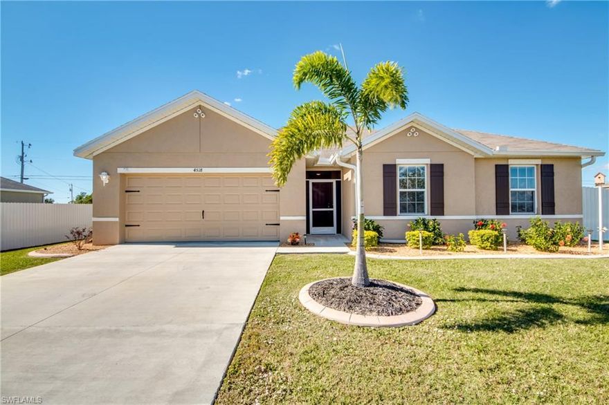 BEAUTIFUL!!! Come to paradise!  This immaculate 3 bedroom/2 Bath + Den home offers many upgrades! Spacious walk in closets, lots of storage. This home features Granite countertops, Recessed lighting, New salt water pool, deck & cage (2016),  New fence, lush landscaping, and more. Located in the highly sought after Southwest Cape area. Only a short drive or bike ride to Tarpon Point, Cape Harbour, Shopping and Downtown entertainment.  This home is a MUST see! Furniture is negotiable.  Owners have kept this property in fatastic condition.