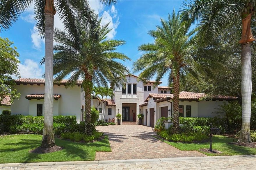 This custom home built in 2017 by London Bay Homes in the exclusive enclave of Mirada in Estuary at Grey Oaks is being offered fully furnished and exudes quality throughout its over 5,200 square feet of luxurious living space. The four-bedroom, five-full and two-half bath open floorplan with indoor and outdoor flow is ideal for hosting friends and family. The grand double-glass entry doors open to a living and dining room with floor-to-ceiling windows and overlooks the outdoor living space. The gourmet kitchen complete with spacious island, Wolf and Sub-Zero appliances including a steam oven, wine refrigerator and warming drawer flows seamlessly into the expansive great room with linear gas fireplace. The outdoor living features a gas-heated pool, spa, linear fire and waterfall feature and covered lanai with a built-in dining bar and outdoor kitchen with Wolf gas grill and refrigerator, enclosed with automated roll-down screens. Additional features include a whole home generator, four-car climate-controlled garage with single-car lift, private elevator, dual baths in owner’s suite, menu desk and Elan home automation system. A world of luxury awaits in Grey Oaks Country Club.