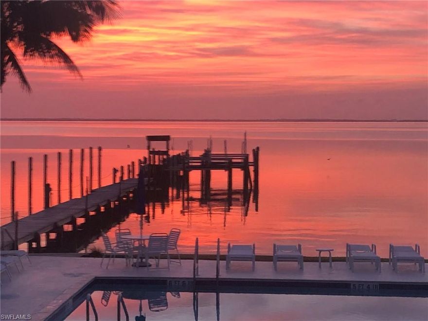 Spectacular, direct Bayfront vistas from this furnished, 2 bedroom and 2 bath condo situated in Captiva's "Village" at Captiva Hide-A-Way. “Boater’s Paradise” - dock your boat right out your back door for easy access to Pine Island Sound and the Gulf. Experience magical sun and moon rises from your private lanai and stunning sunsets from the Gulf beach. Conveniently located close to the marina for all your boating needs. Enjoy some of the BEST fishing on the West coast of Florida! Amenities include a private dock with a RARE opportunity to add your own boat lift, fishing pier, sparkling pool, and BBQ grill. All this just a short 5 minute stroll from the Gulf where you’ll enjoy incredible sugar sand beaches and some of the world's best shelling. Walk into the heart of Captiva's "Village" for dining, shopping, entertainment, marina and more. The building has been totally renovated post hurricane with new roof, siding, windows and lanais. Condo offers tile plank floors throughout main living area and carpet in bedrooms, new air conditioner handler/compressor and tankless water heater. New custom tile and exotic stone and marble vanity in both bathrooms. Stainless steel appliances, granite counters in kitchen and built-in buffet. Owners can have two pets, under 30lbs.