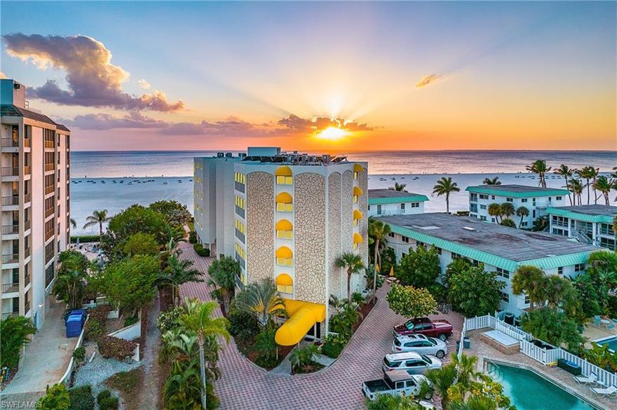 Toes in the sand on Ft. Myers Beach!! Amazing opportunity to own a well established income producing 34 unit hotel along Estero Blvd. The $20,000,000 asking price also includes the property across the street from the hotel at 6425 Estero Blvd... a fully functioning movie theatre on the bay and includes plenty of additional parking. Total land between the two parcels is over 2.2 acres with 1.321 of those acres being the hotel sitting beachside. 5 units are 2 BR with 1,282 sq. ft with another 18 1BR units with 616 sq. ft. and 10 1BR units with 858 sq. ft. There is also a 3 BR unit that is currently not occupied.  Gulf views from basically every room!!  Most of the rooms have been updated with newer appliances, furniture, flooring, kitchen cabinets, bathroom vanities and fresh paint inside and out.  The whole building has been upgraded with new impact windows everywhere.  Don't miss out on this great opportunity to own a piece of paradise on Ft Myers Beach.